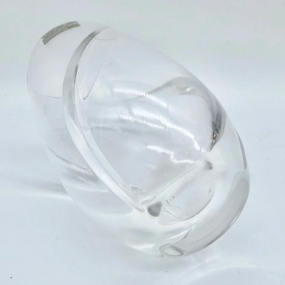 Mikasa Tulip Bud Vase Crystal Swirl Scalloped Yugoslavia 5.5